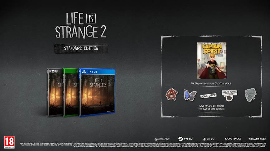 Pudełkowe wydanie gry "Life is Strange 2" w planie wydawniczym firmy Cenega